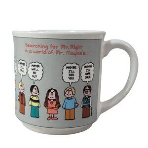 Recycled Paper Comic Cathy Guisewite Mug Searching For Mr Right Funny Dating VTG
